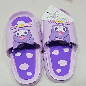 Sanrio Kids Slippers - Purple Cow Design